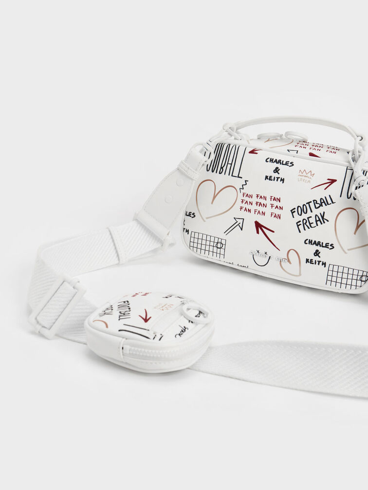 Graffiti Print Multi-Pouch Crossbody Bag, Multi, hi-res