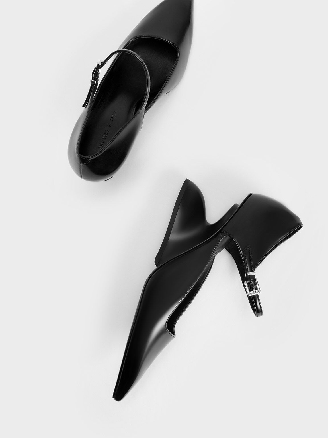 Zania Sculptural D'Orsay Wedges, Black, hi-res