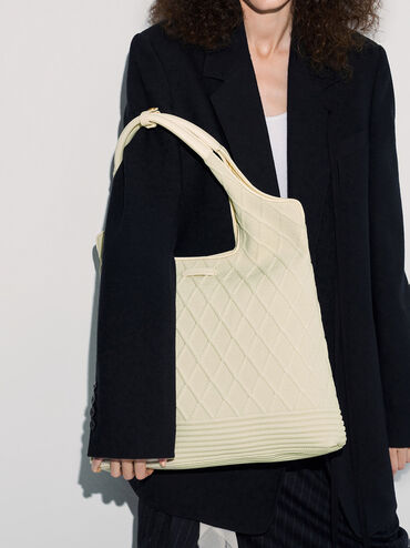 Willa Knitted Tote Bag, Cream, hi-res