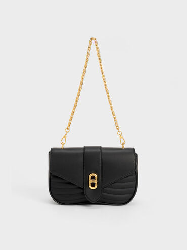 حقيبة كروس بتصميم مقسم - أوبريل, أسود, hi-res