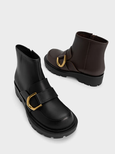 Gabine Loafer Ankle Boots, Black, hi-res