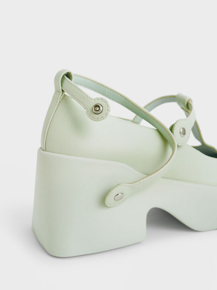 Adrian Chunky Sole Mary Janes, Light Green, hi-res