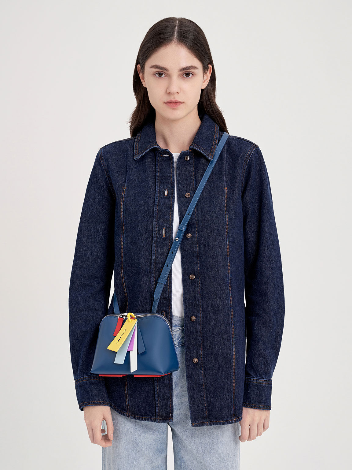 Cockade Crossbody Bag, Navy, hi-res