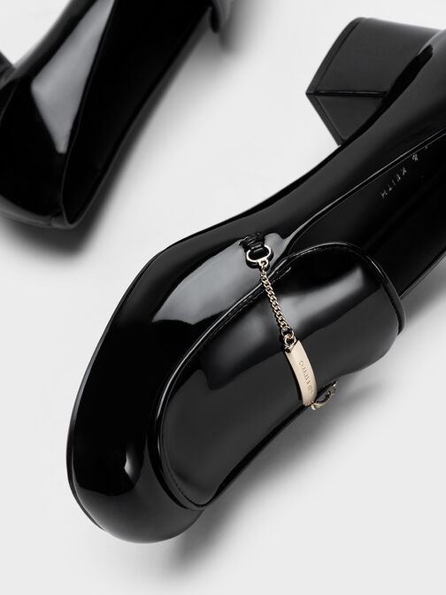 Lexie Chain-Link Heeled Loafers, Black Box, hi-res
