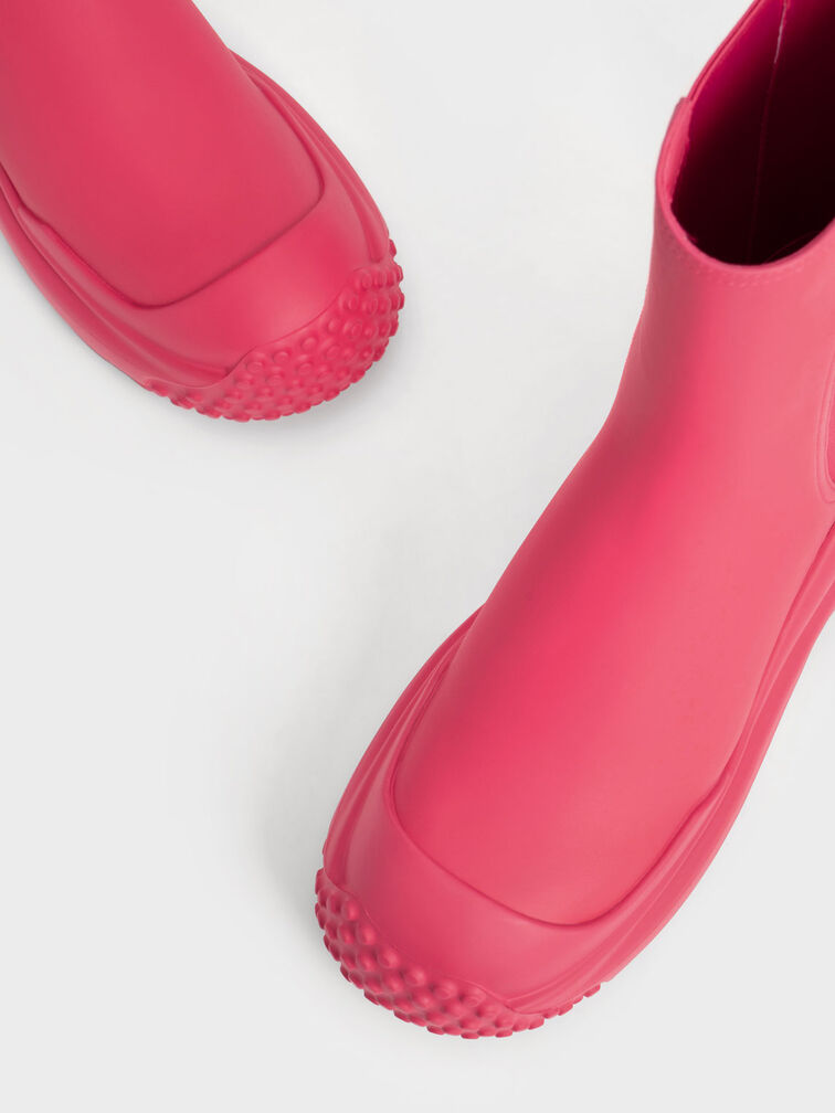 Elba Round-Toe Chelsea Boots, Red, hi-res
