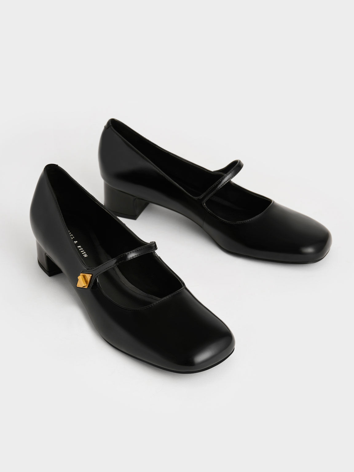 حذاء ماري جين بلمسة معدنية, أسود, hi-res