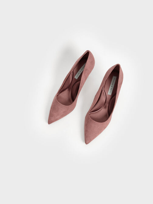 Emmy Textured Pointed-Toe Stiletto Pumps, Mauve, hi-res