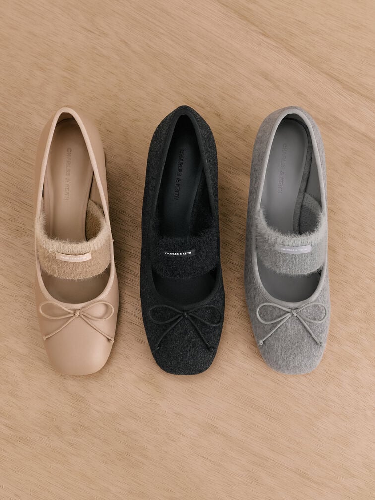 حذاء ماري جين وينونا فيلت, رمادي فاتح, hi-res