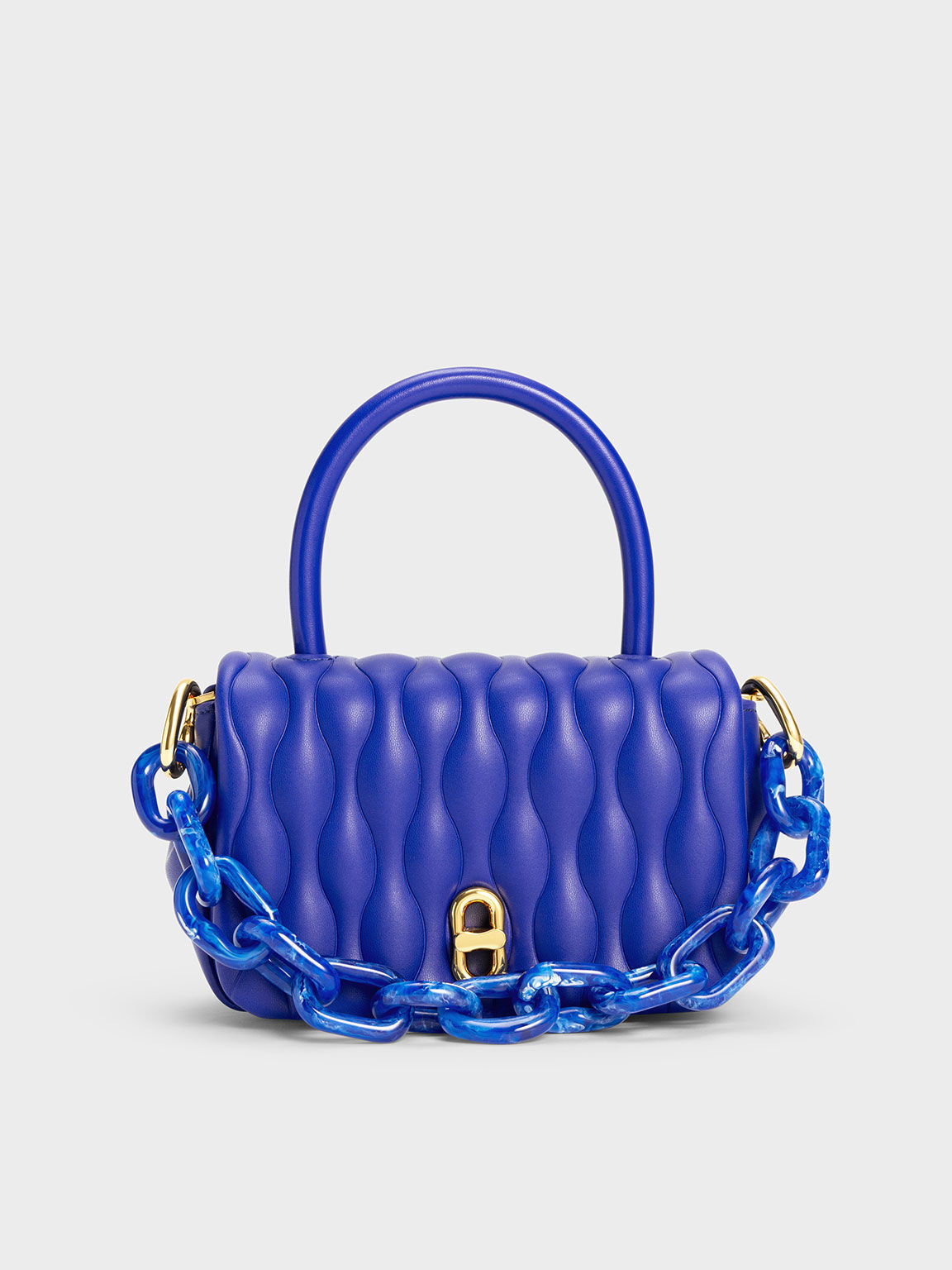 Cobalt Iva Boxy Top Handle Bag CHARLES KEITH SA