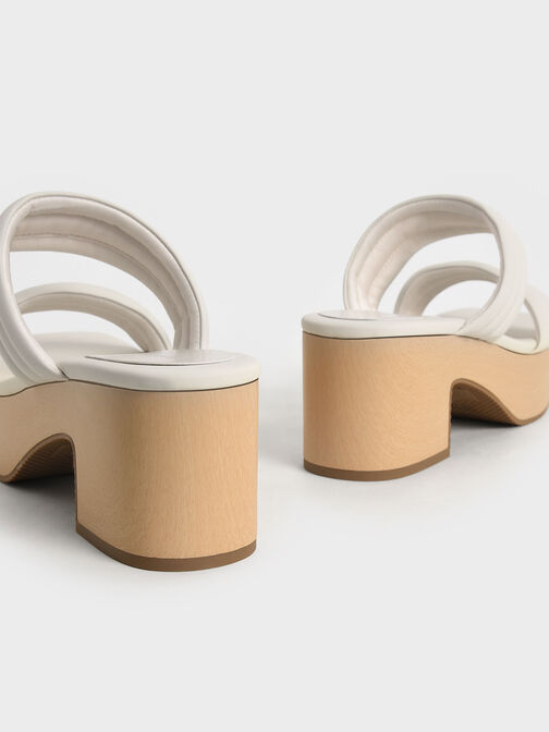 Tubular Platform Sandals, Chalk, hi-res