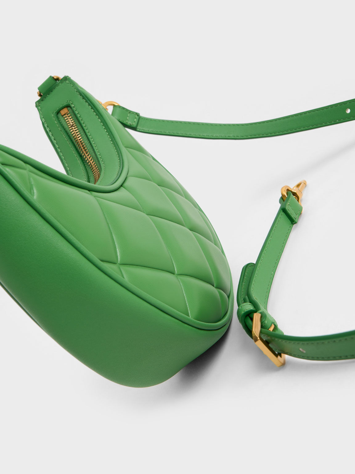 Bonnie Chain-Handle Crescent Bag, Green, hi-res