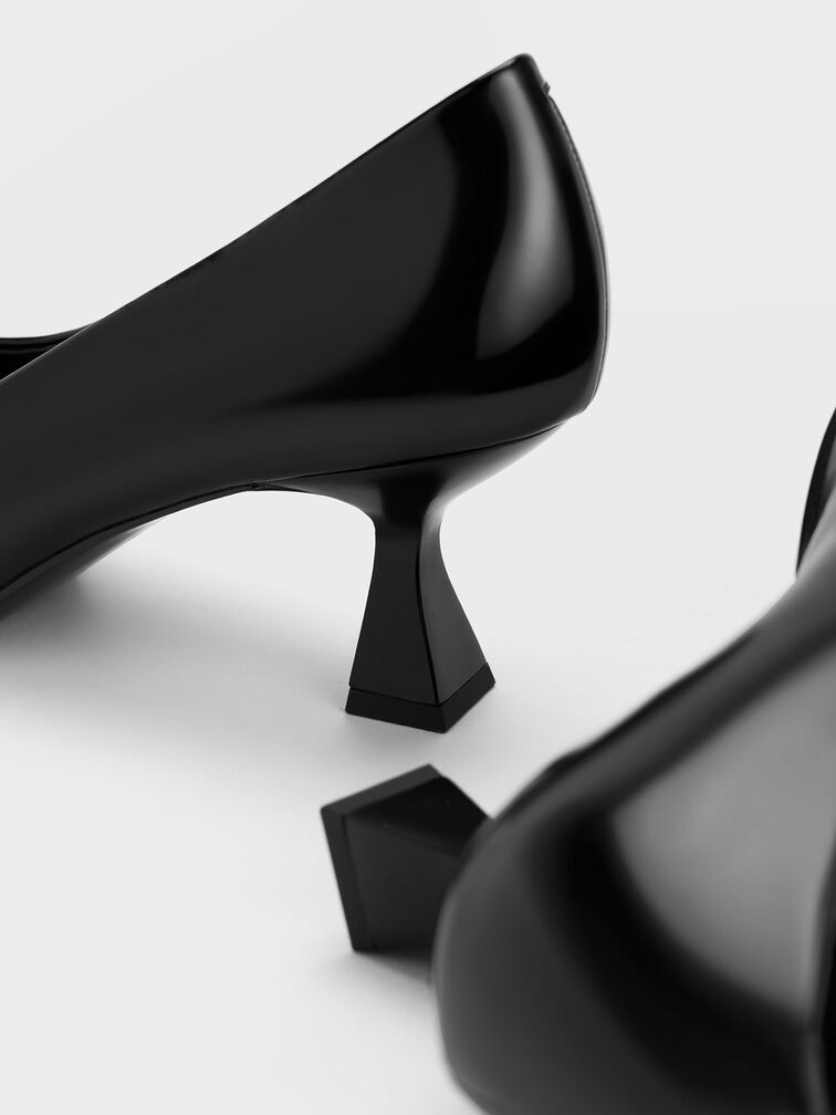 Pointed-Toe Flared Pumps, Black Box, hi-res