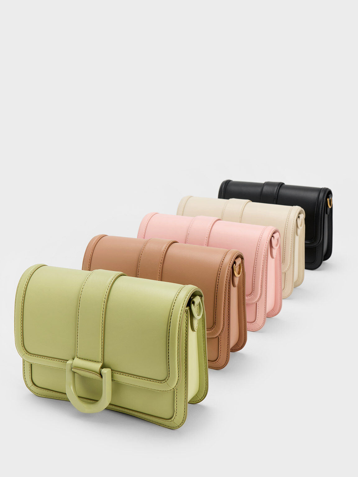 Gabine Leather Crossbody Bag, Chalk, hi-res