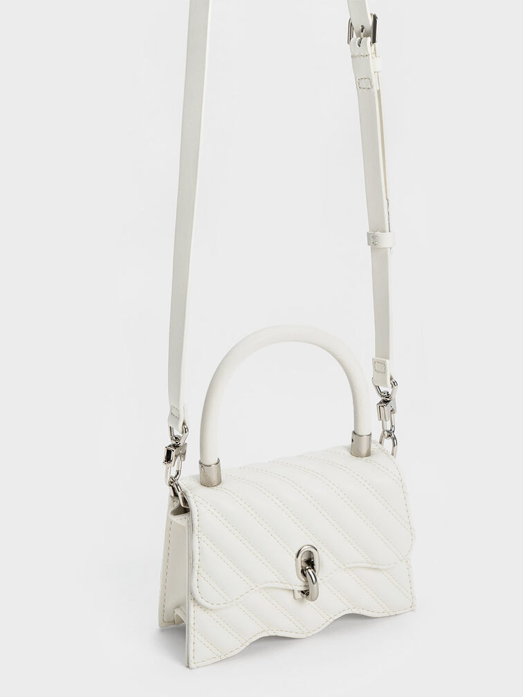 حقيبة مبطنة مموجة بيد علوية - فريجا, أبيض, hi-res