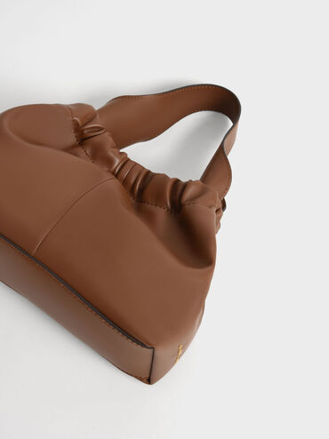 Ally Ruched Slouchy Bag, Chocolate, hi-res