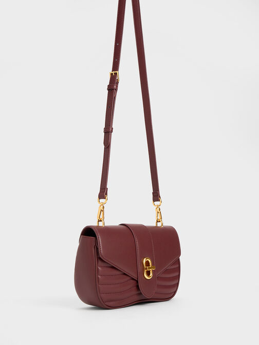 حقيبة كروس بتصميم مقسم - أوبريل, Dark Chocolate, hi-res