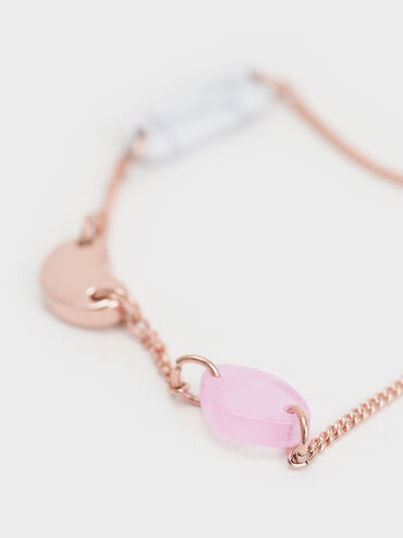 Resin Embellished Chain Link Bracelet, Rose Gold, hi-res
