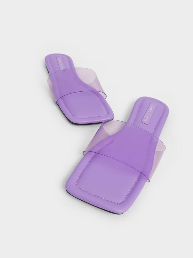 Padded Slide Sandals, Purple, hi-res