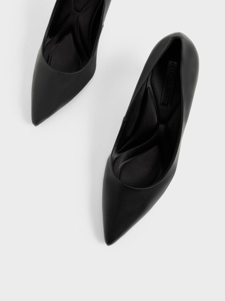 Cylindrical Heel Pumps, Black, hi-res