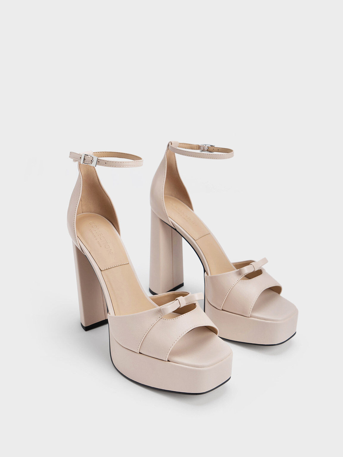 Verona Leather Platform Sandals, Nude, hi-res
