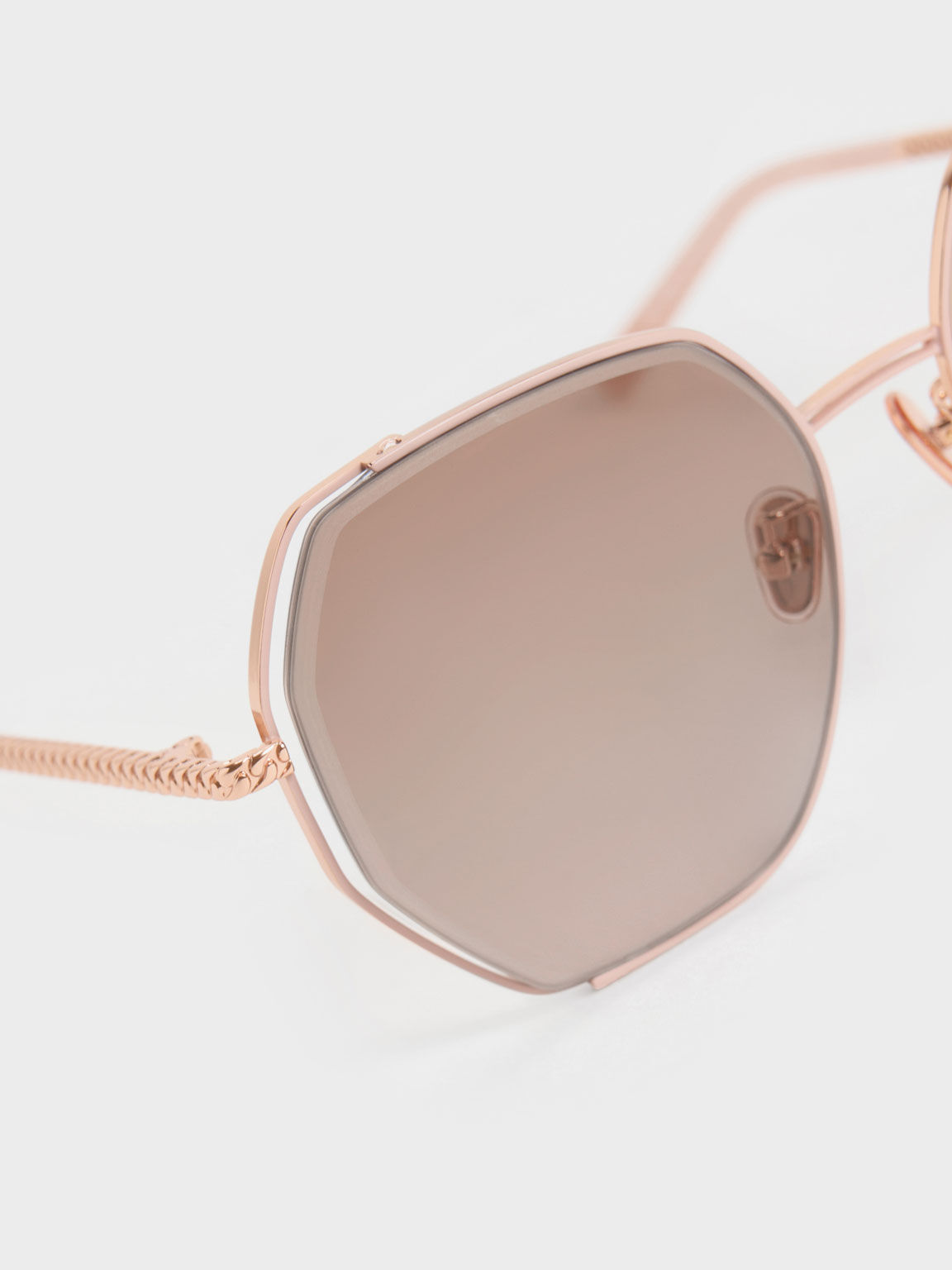 Cut-Out Braided Butterfly Sunglasses, Pink, hi-res