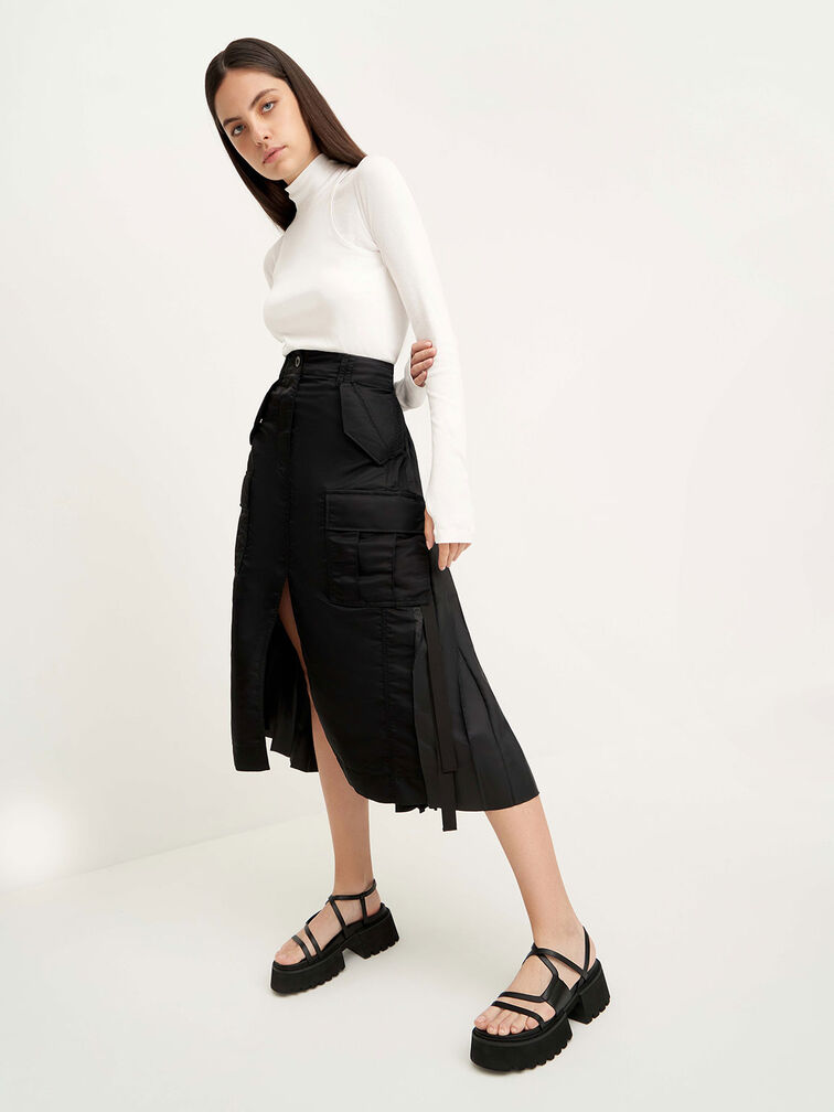 Nadine Strappy Platform Sandals, Black, hi-res