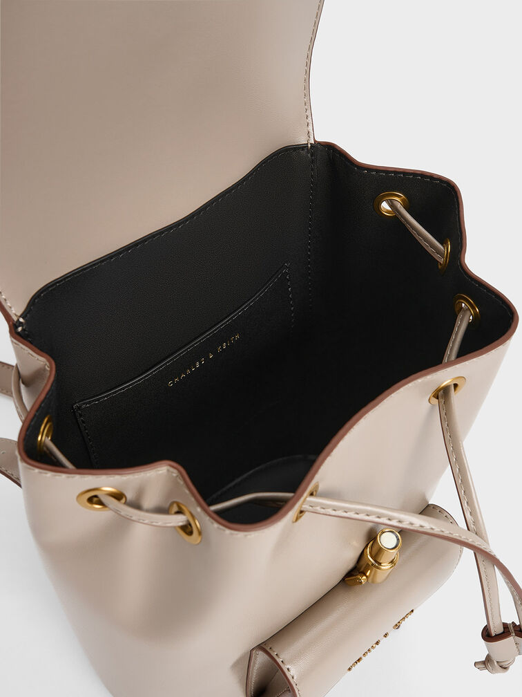 Cesia Metallic Accent Backpack, Taupe, hi-res