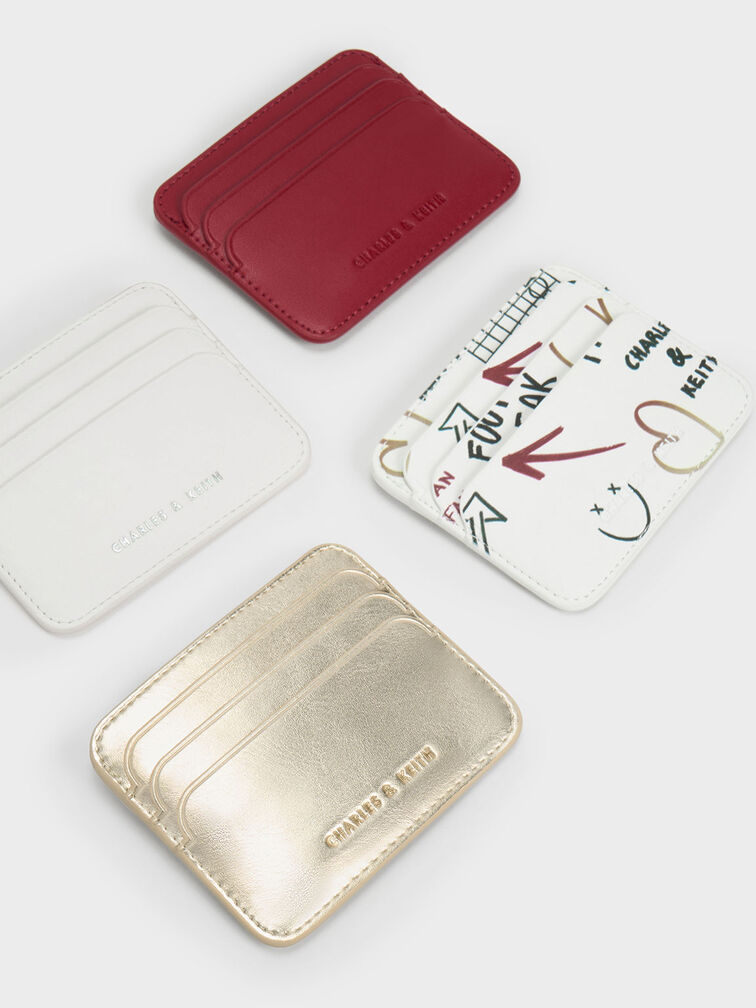 Multi-Slot Card Holder, Gold, hi-res
