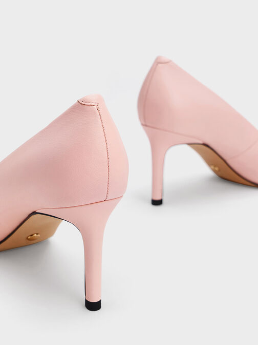 Gabine Leather Tapered Pumps, Pink, hi-res