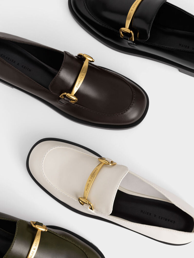 Metallic Accent Loafers, Chalk, hi-res