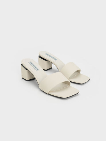 صندل ميول بكعب مربع عريض, أبيض طباشيري, hi-res