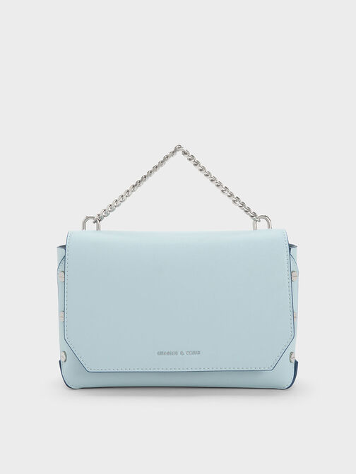 Screw Motif Front Flap Bag, Blue, hi-res