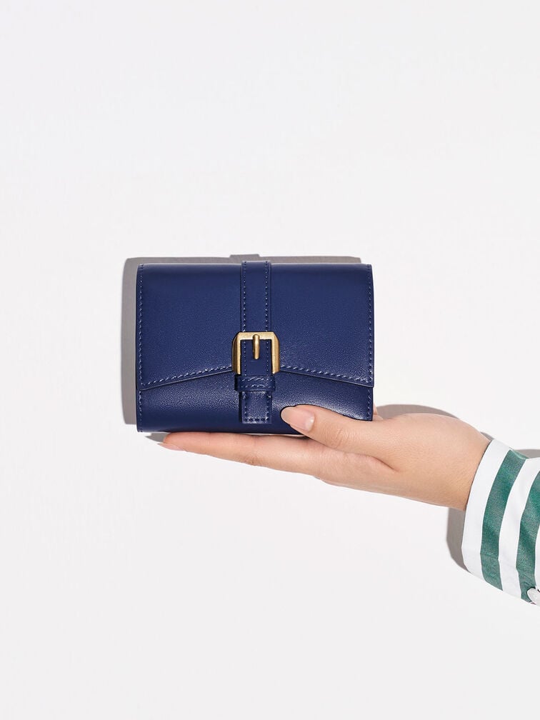 Annelise Belted Wallet, Navy, hi-res