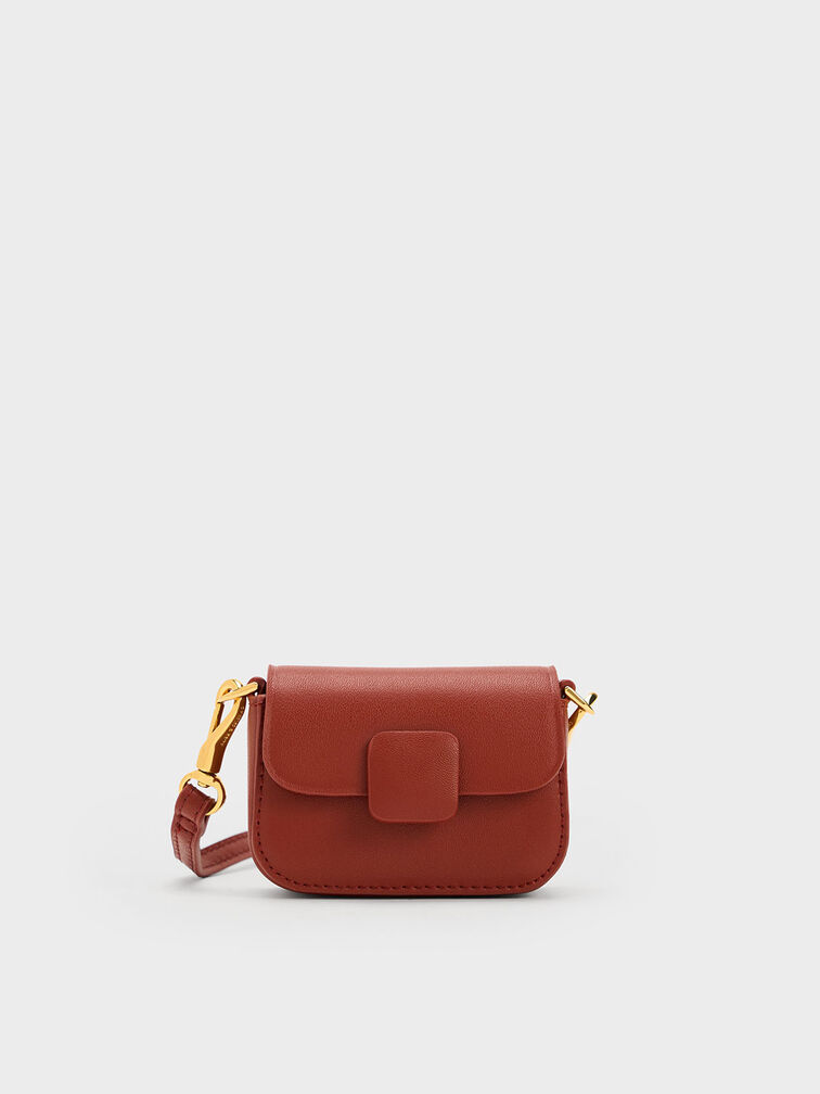 Micro Koa Square Push-Lock Bag, Brick, hi-res