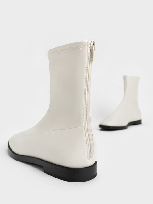 Zip-Up Ankle Boots, Chalk, hi-res