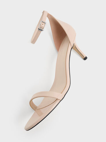 Patent Stiletto-Heel Ankle-Strap Sandals, Nude, hi-res