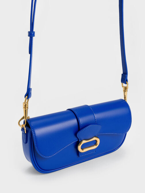 Daki Belted Curved Bag, Cerulean, hi-res