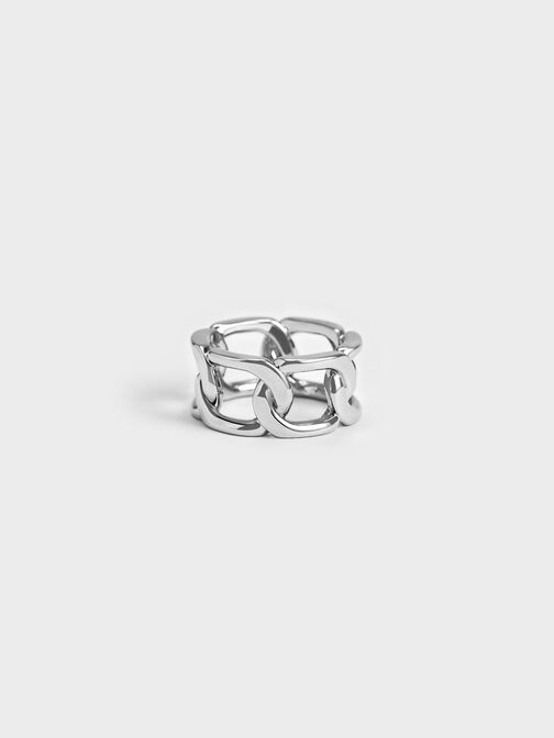 Gabine Chain-Link Ring, Silver, hi-res