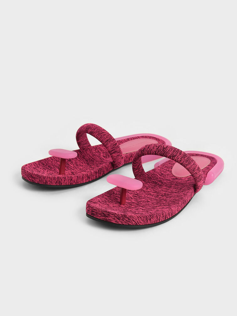 Electra Recycled Polyester Thong Sandals, Pink, hi-res