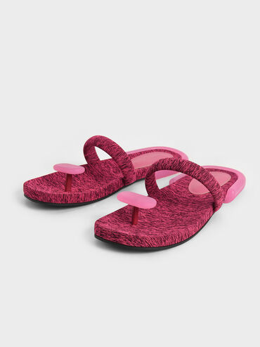 Electra Recycled Polyester Thong Sandals, Pink, hi-res