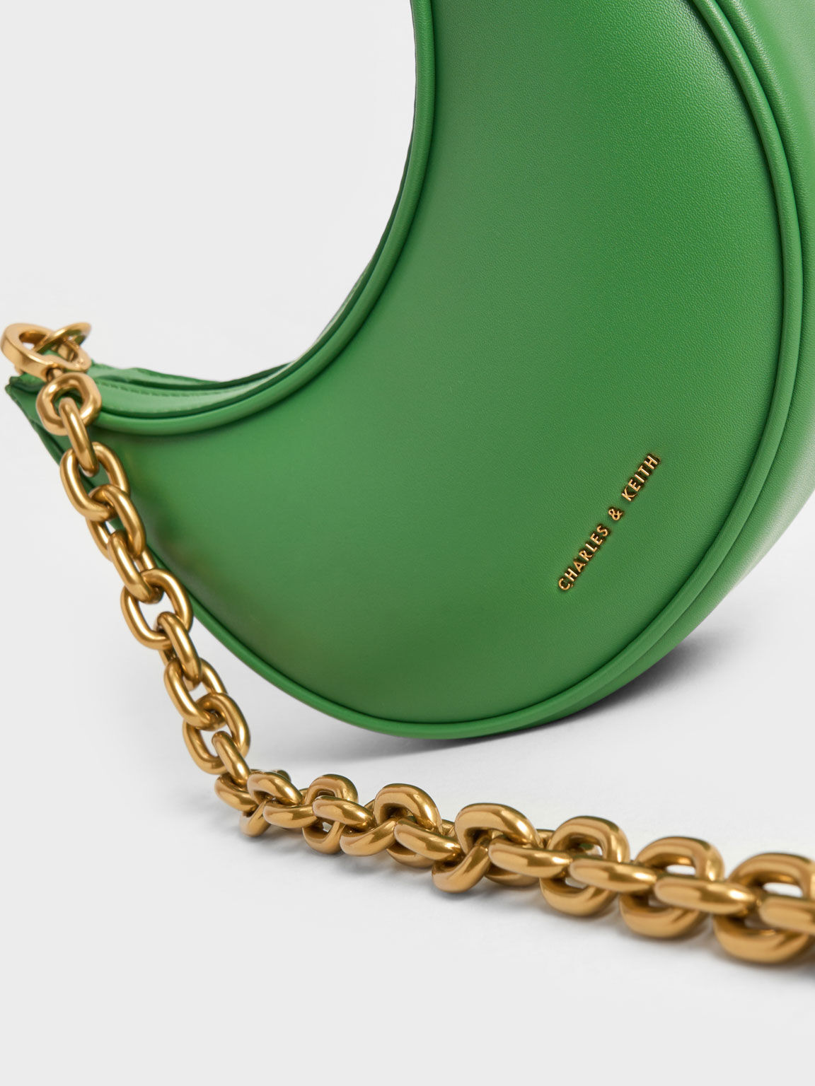 Bonnie Chain-Handle Crescent Bag, Green, hi-res