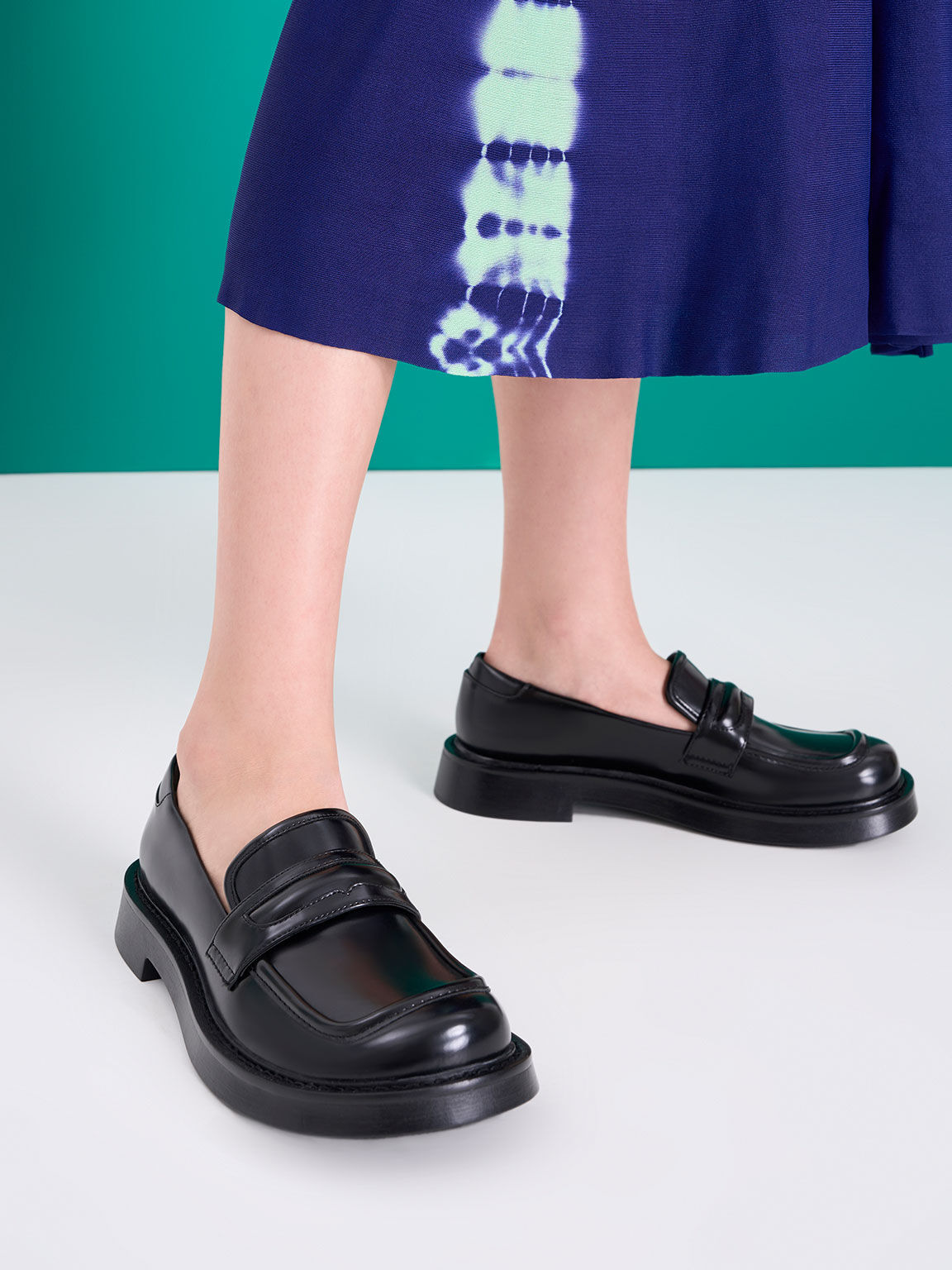 Penelope Penny Loafers, Black, hi-res