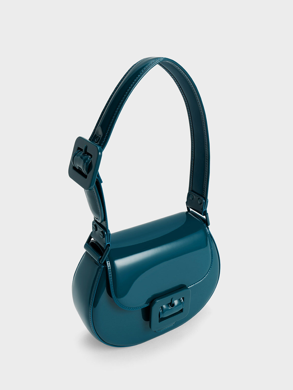 Lula Patent Buckled Bag, Turquoise, hi-res