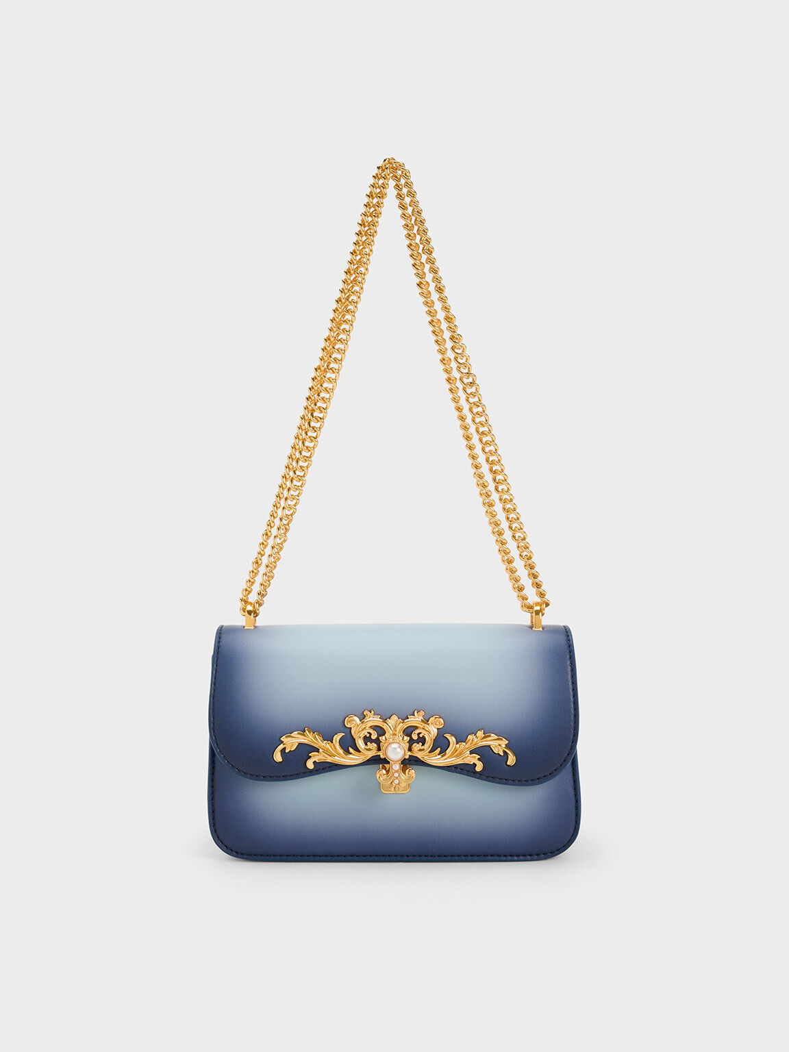 Merial Metallic Accent Ombre Crossbody Bag, Navy, hi-res