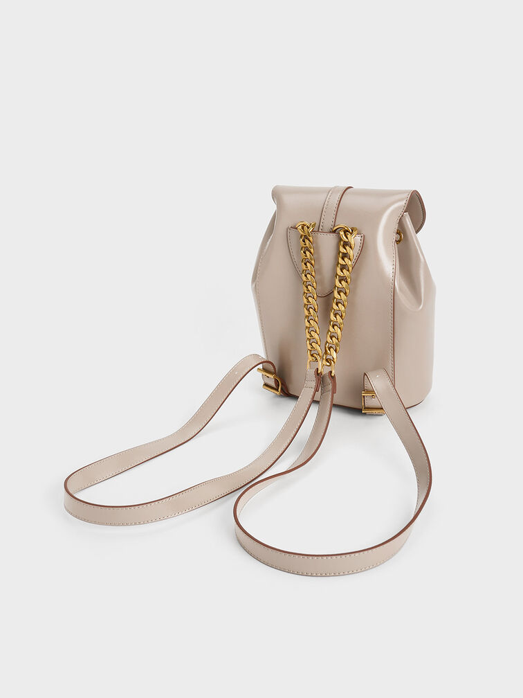 Cesia Metallic Accent Backpack, Taupe, hi-res