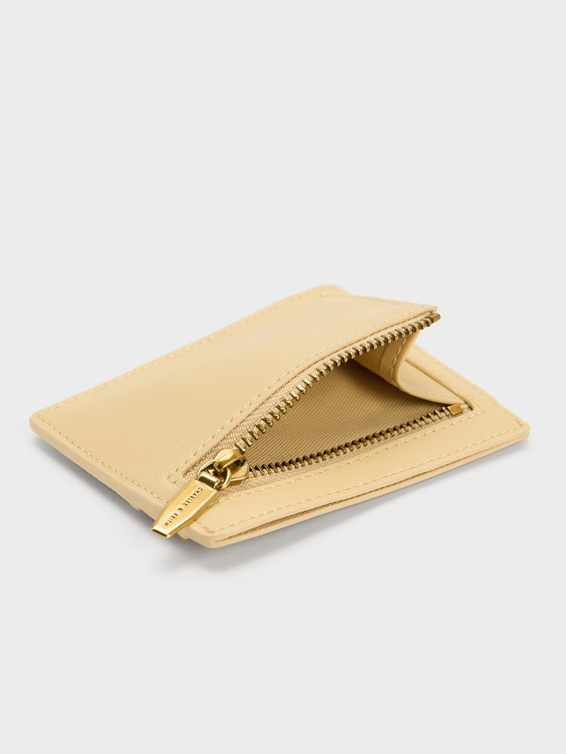 Floral Illustrated Canvas Cardholder, Beige, hi-res