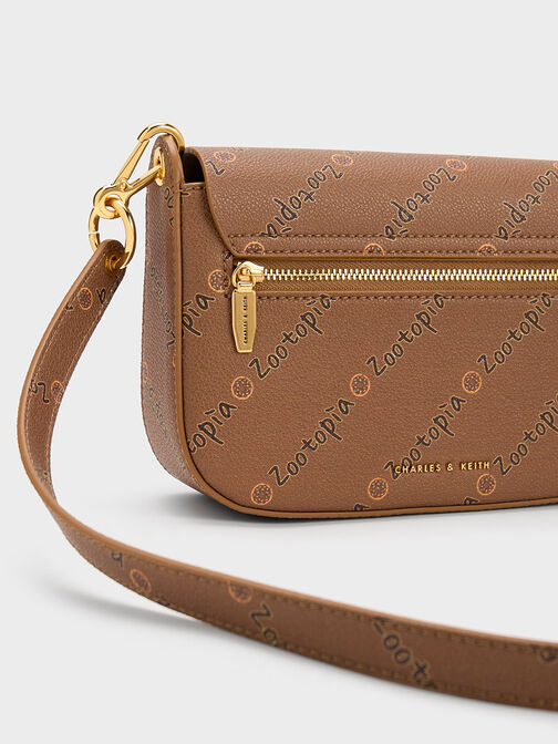 Judy Hopps Metallic Accent Shoulder Bag, Brown, hi-res