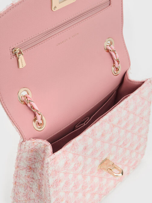 Cressida Tweed Chain Strap Bag, Pink, hi-res