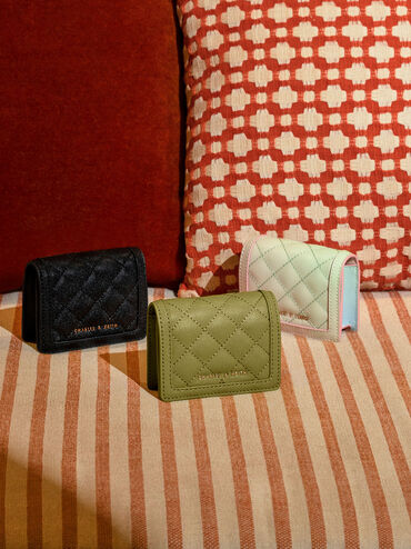 Micaela Quilted Card Holder, Avocado, hi-res