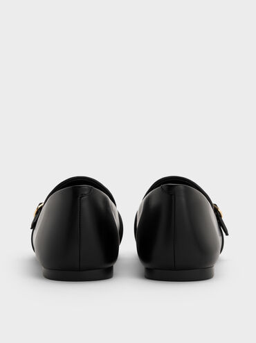 Buckle-Strap Loafers, Black, hi-res